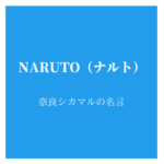 NARUTO（ナルト）奈良シカマルの名言